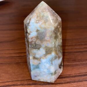 Unique High Quality Polished Orbicular Ocean Jasper Obelisk